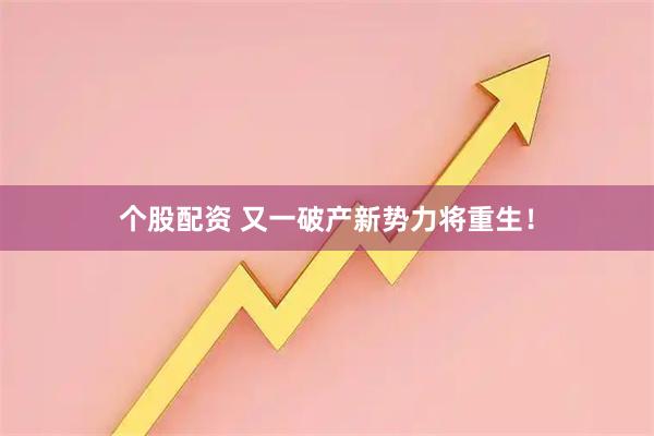 个股配资 又一破产新势力将重生!